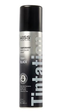 RED BY KISS TINTATION TEMPORARY HAIR COLOR SPRAY 2.82oz. BLACK TCS01