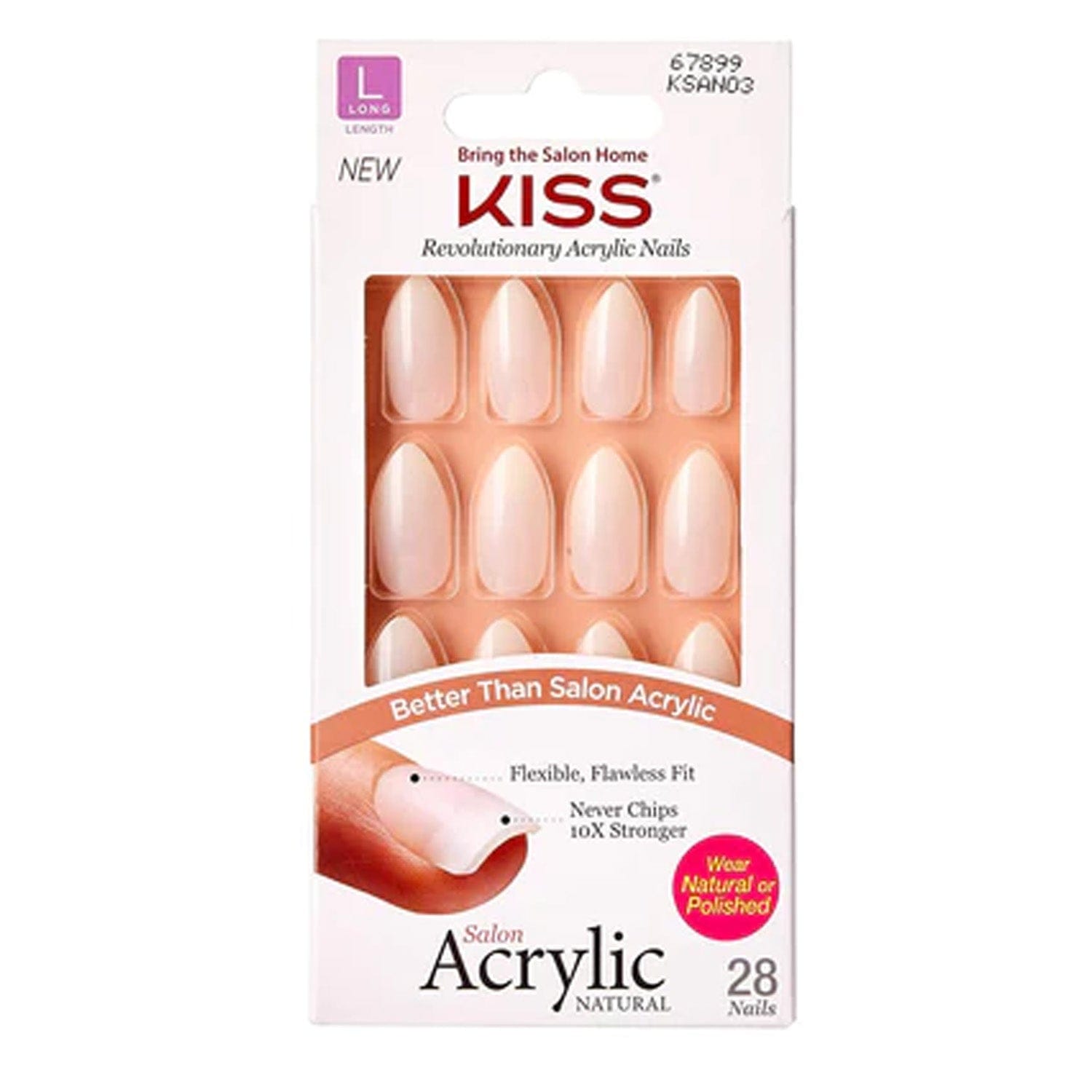 KISS SALON ACRYLIC NATURAL #KSAN03