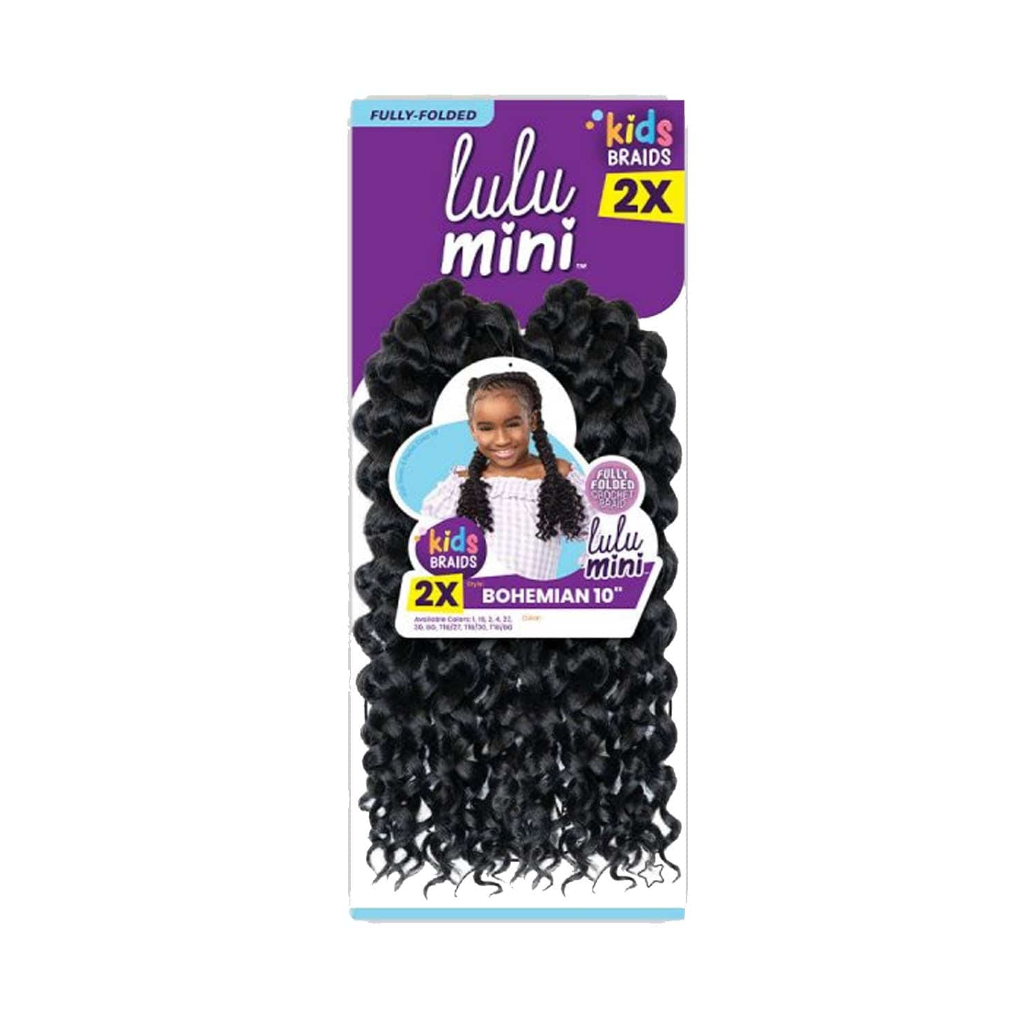 SENSATIONNEL FULLY-FOLDED KIDS 2X LULU MINI BOHEMIAN CROCHET BRAID 10"