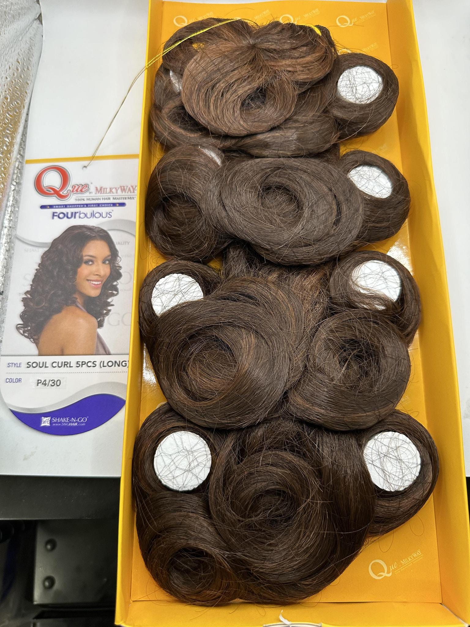 Shake -N-Go Que by Milkway 100% Human Hair Mastermix Fourbulous Soul Curl- Long Style