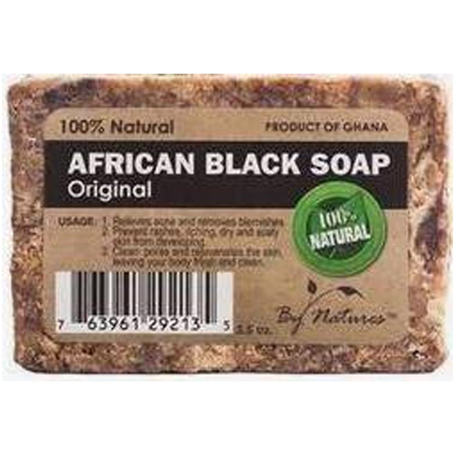 AFRICAN BLACK SOAP 100% NATURAL- 3.5 oz.