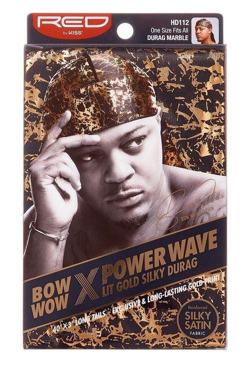 RED BY KISS BOW WOW POWER WAVE LIT GOLD SILKY DURAG