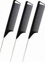 EDEN PIN TAIL SECTIONING COMB W/HOOK TIP-BLACK