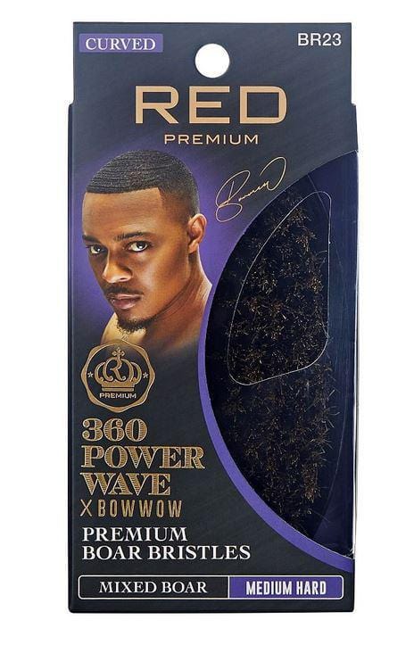 RED PREMIUM 360 POWER WAVE X BOW WOW PALM BOAR BRUSH BR23