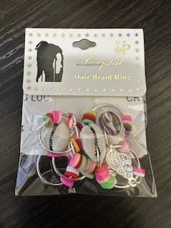 CRYSTAL UP HAIR BRAID RING LOC JEWELRY SHELLS/POOKAS & RINGS