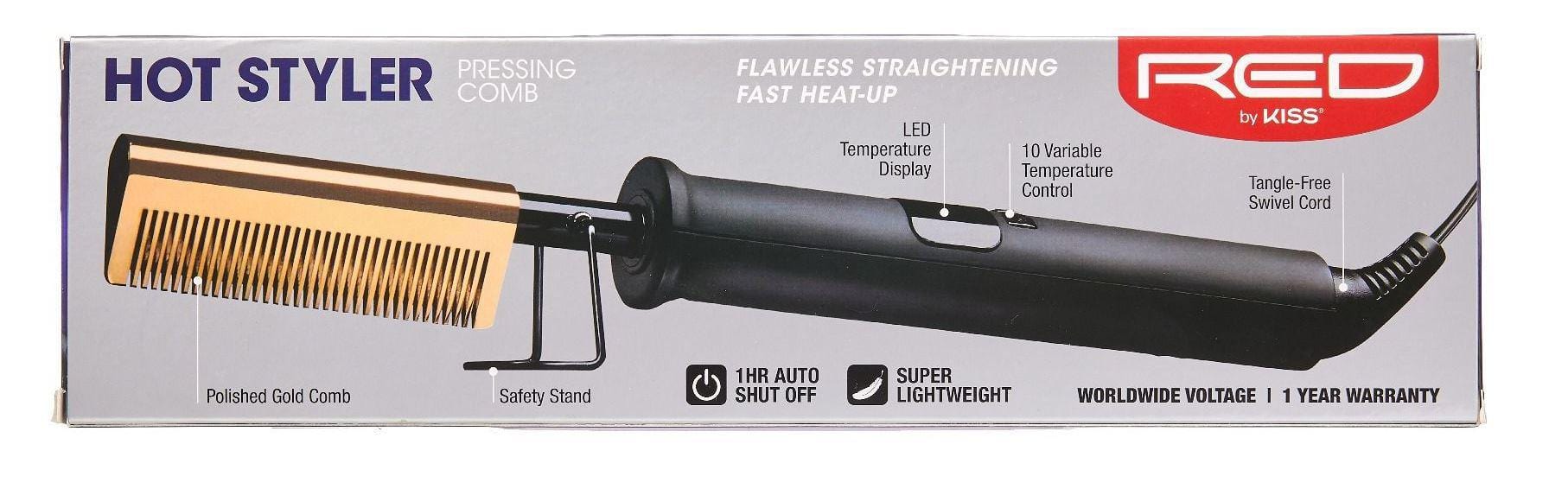 RED BY KISS HOT STYLER PRESSING COMB #HC01