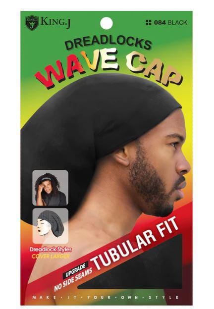 KING J DREADLOCKS WAVE CAP UPGRADE TUBULAR FIT #084 BLACK