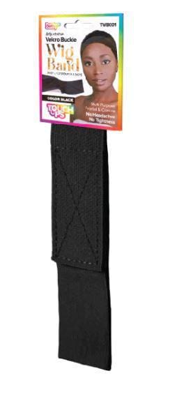 TOUCH UPS (TOUCHDOWN) ADJUSTABLE VELCRO BUCKLE WIG BAND BLACK #TWB001
