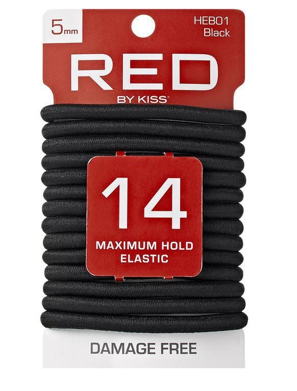 RED BY KISS ELASTIC BAND 14 CT/5mm, BLACK HEB01