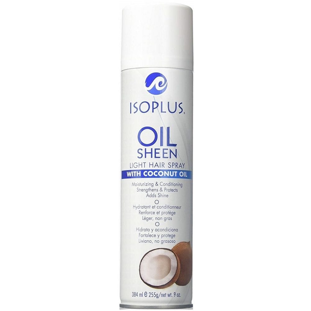 ISOPLUS OIL SHEEN LIGHT HAIR SPRAY W/COCONUT OIL 9oz.