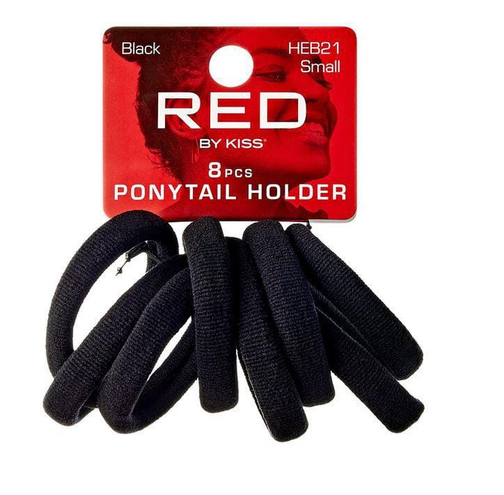 RED BY KISS SMALL PONYTAIL HOLDERS 8 PCS BLACK HEB21