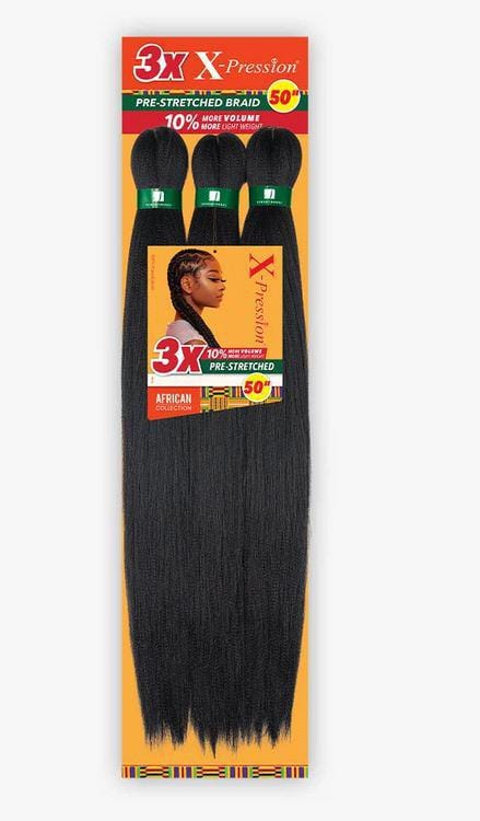 3X X-PRESSION 50" PRE-STRETCHED BRAID HAIR
