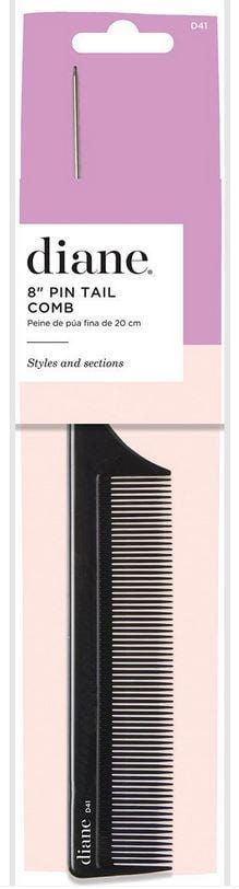 DIANE 8" PIN TAIL COMB BLACK #D41
