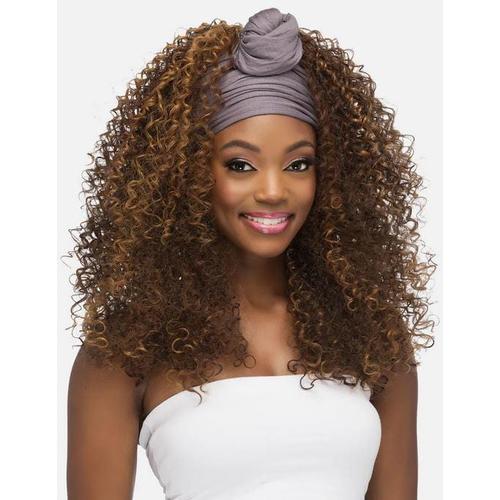 VIVICA A. FOX 21" LAYERED SPIRAL CURL W/GRAY HEADWRAP SCARF HWF-FAIRY