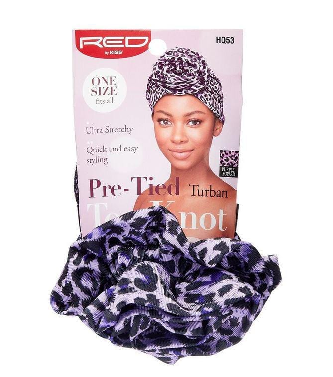 RED BY KISS PRE-TIED TOP KNOT TURBAN
