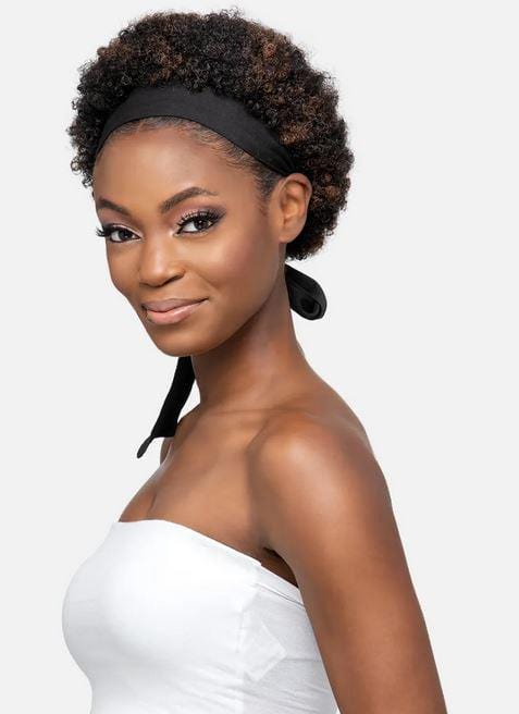 VIVICA A. FOX SHORT AFRO W/BLACK TIE BACK HEADBAND WIG HB-JERIKA #1