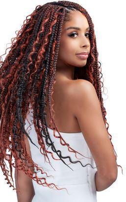 BOBBI BOSS CROCHET DEEP CURL BOHO BOX BRAID W/100% HUMAN HAIR CURL STRANDS 24"