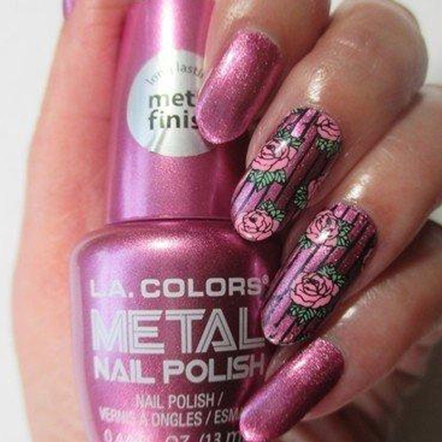 LA Colors Dark Metal Nail Polish Rose Mimosa