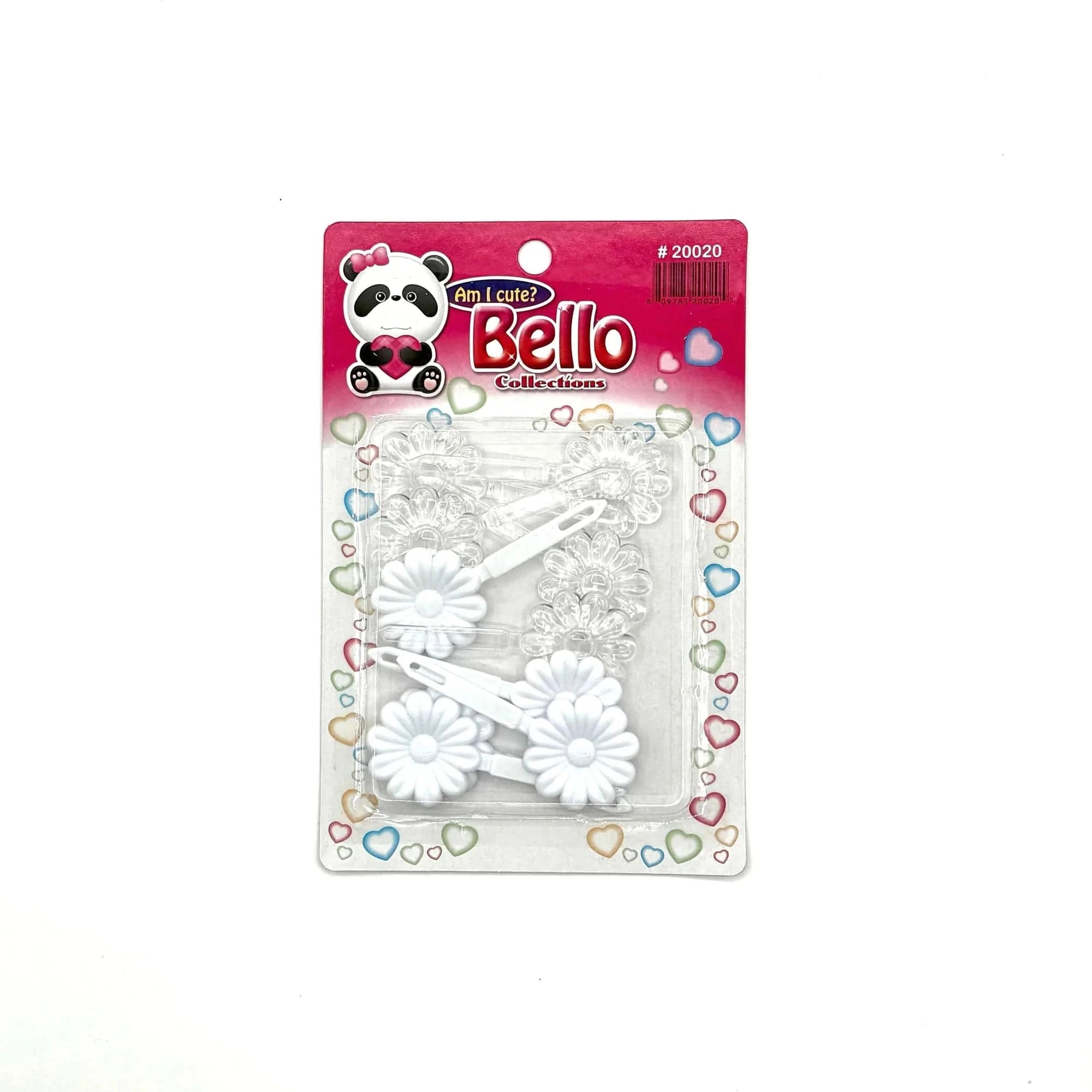 BELLO COLLECTION CLEAR & WHITE SUNFLOWER BARRETTE #20020