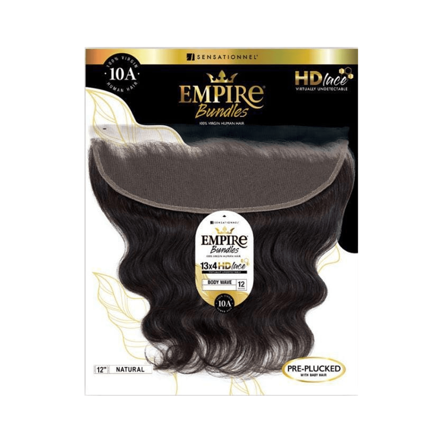 EMPIRE BUNDLES 10A 100% VIRGIN HUMAN HAIR 13×4 HD LACE CLOSURE 12"