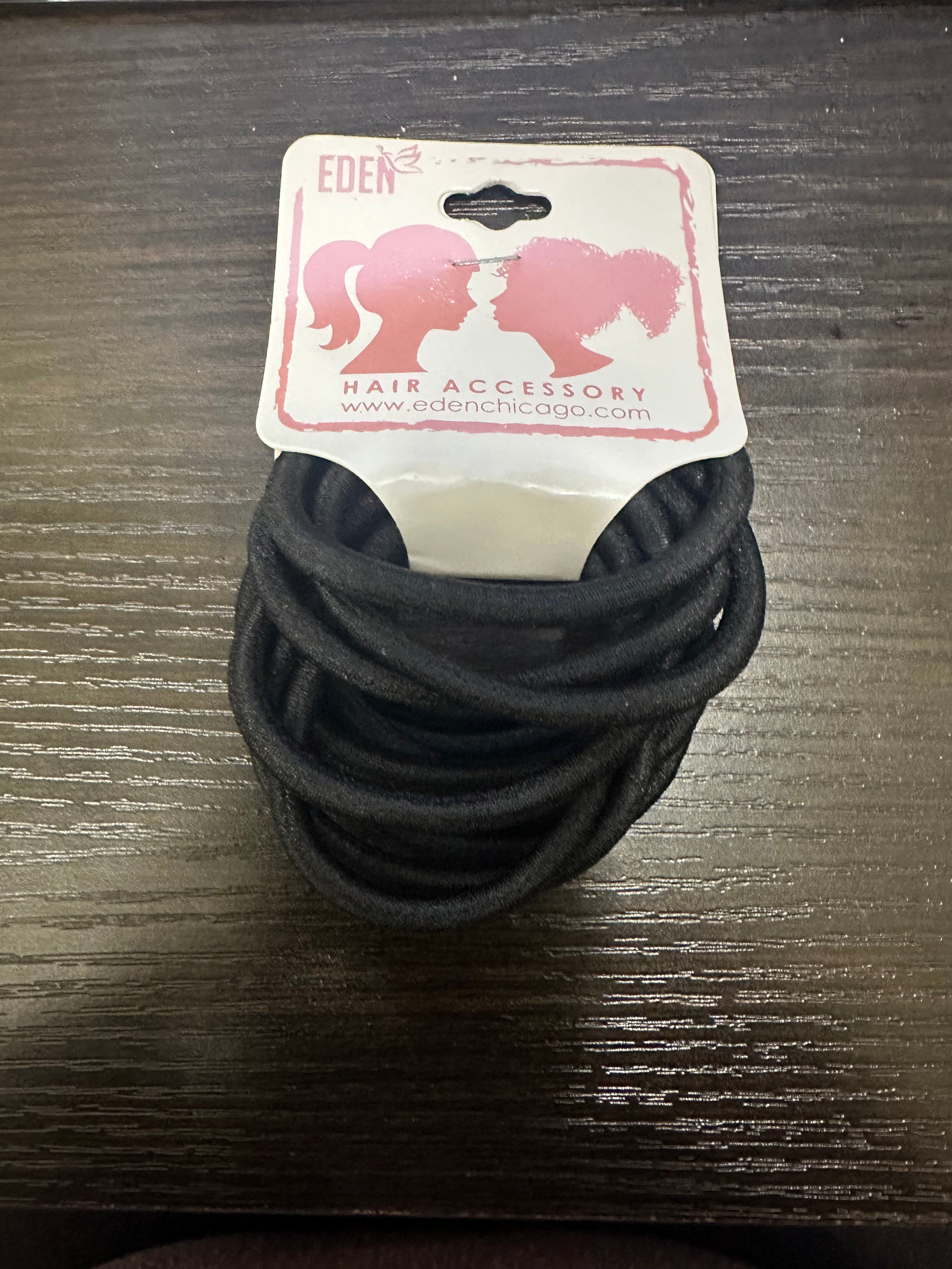 EDEN BLACK ELASTIC PONYTAIL HOLDERS #63021