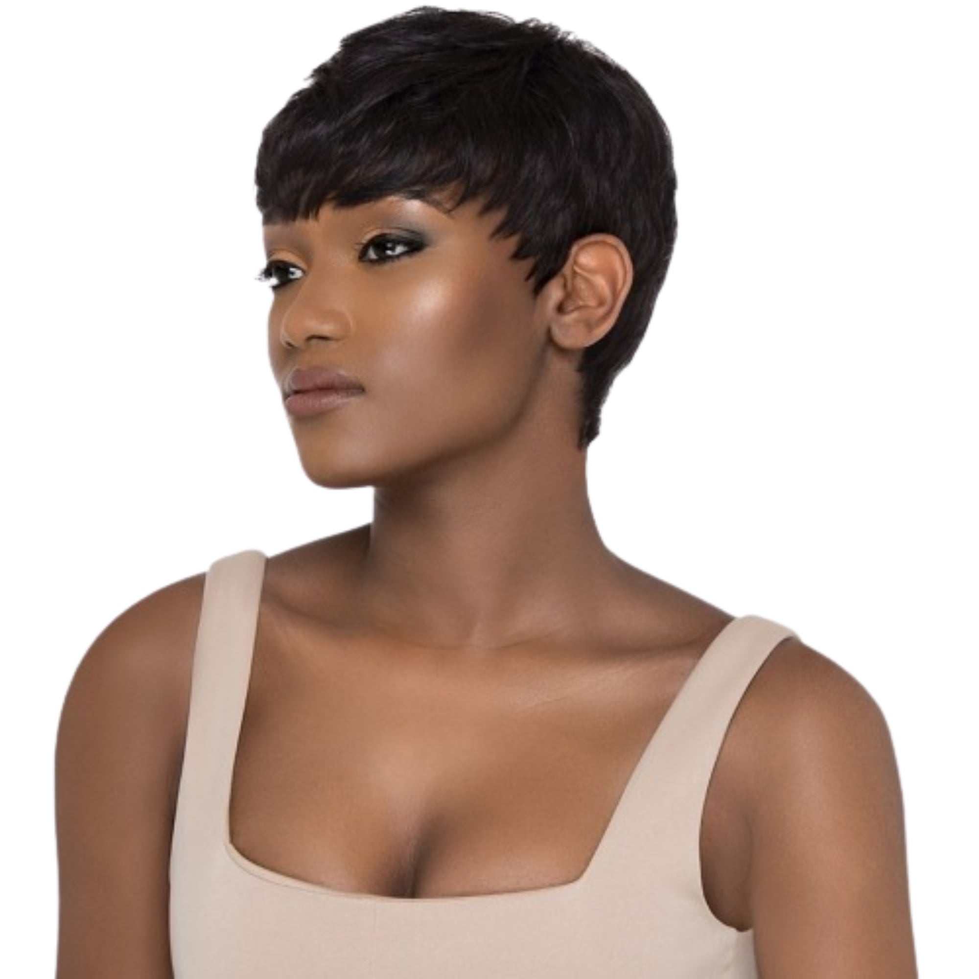Pre-Bumped Straight Pixie Mohawk Full Wig – 6"