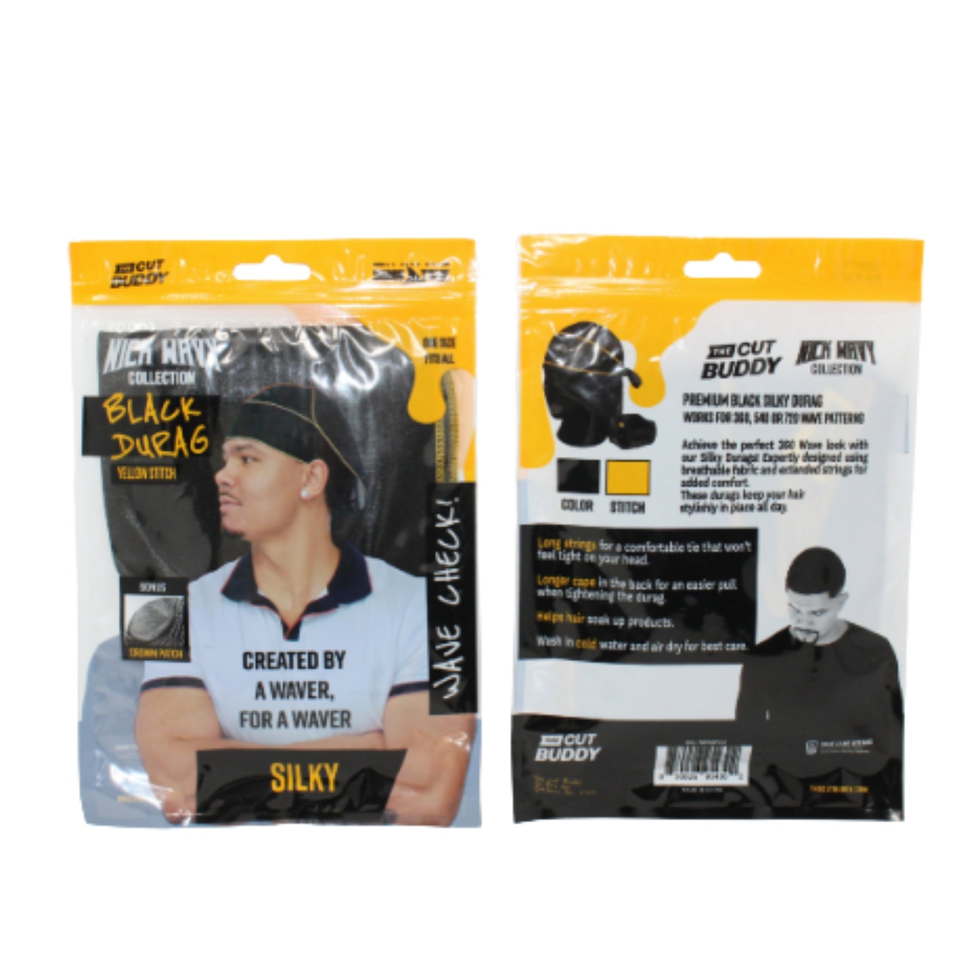 The Cut Buddy Satn Durag Black/Ye | Beauty Supply