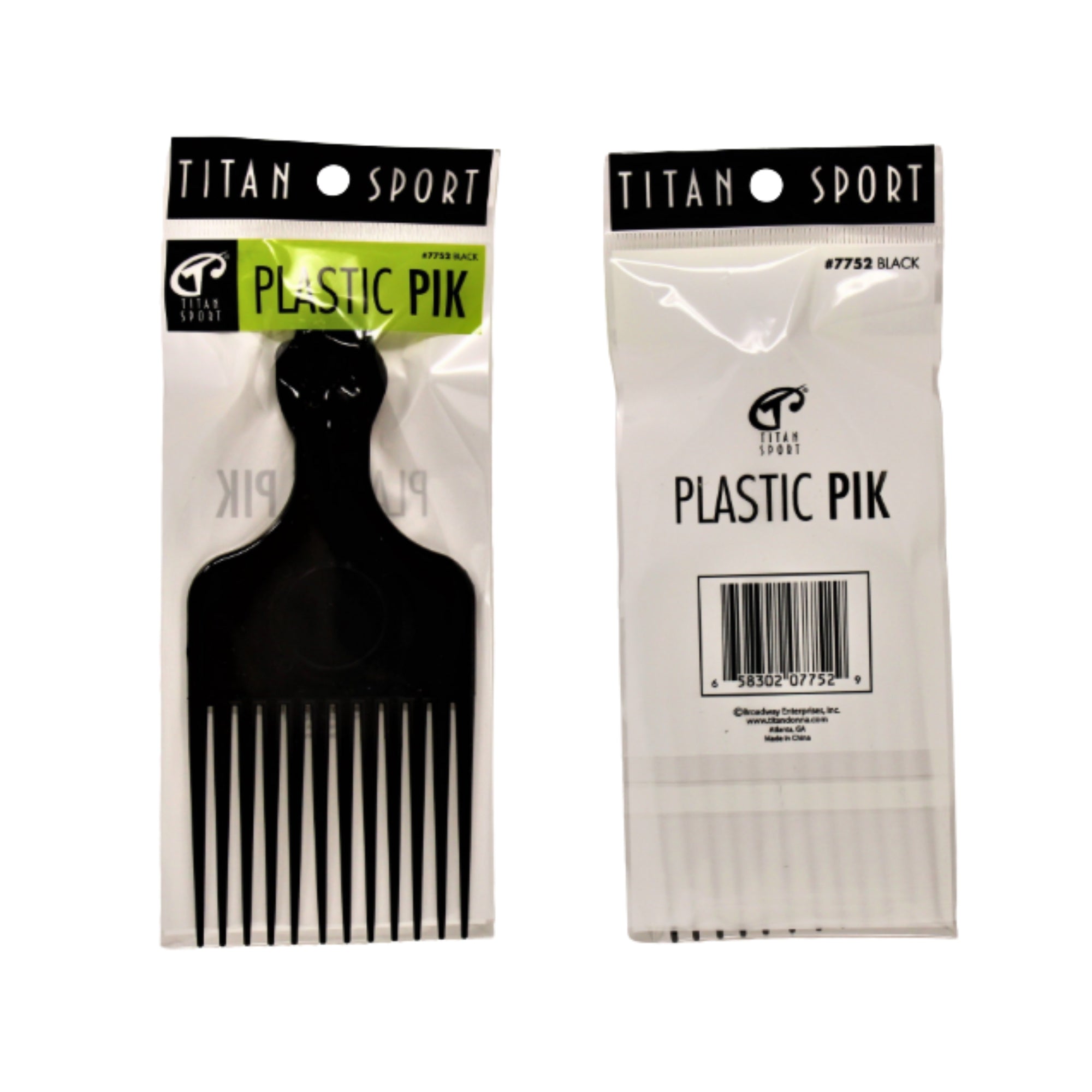 Titan Plastic Hair Pik Black | Beauty Supply