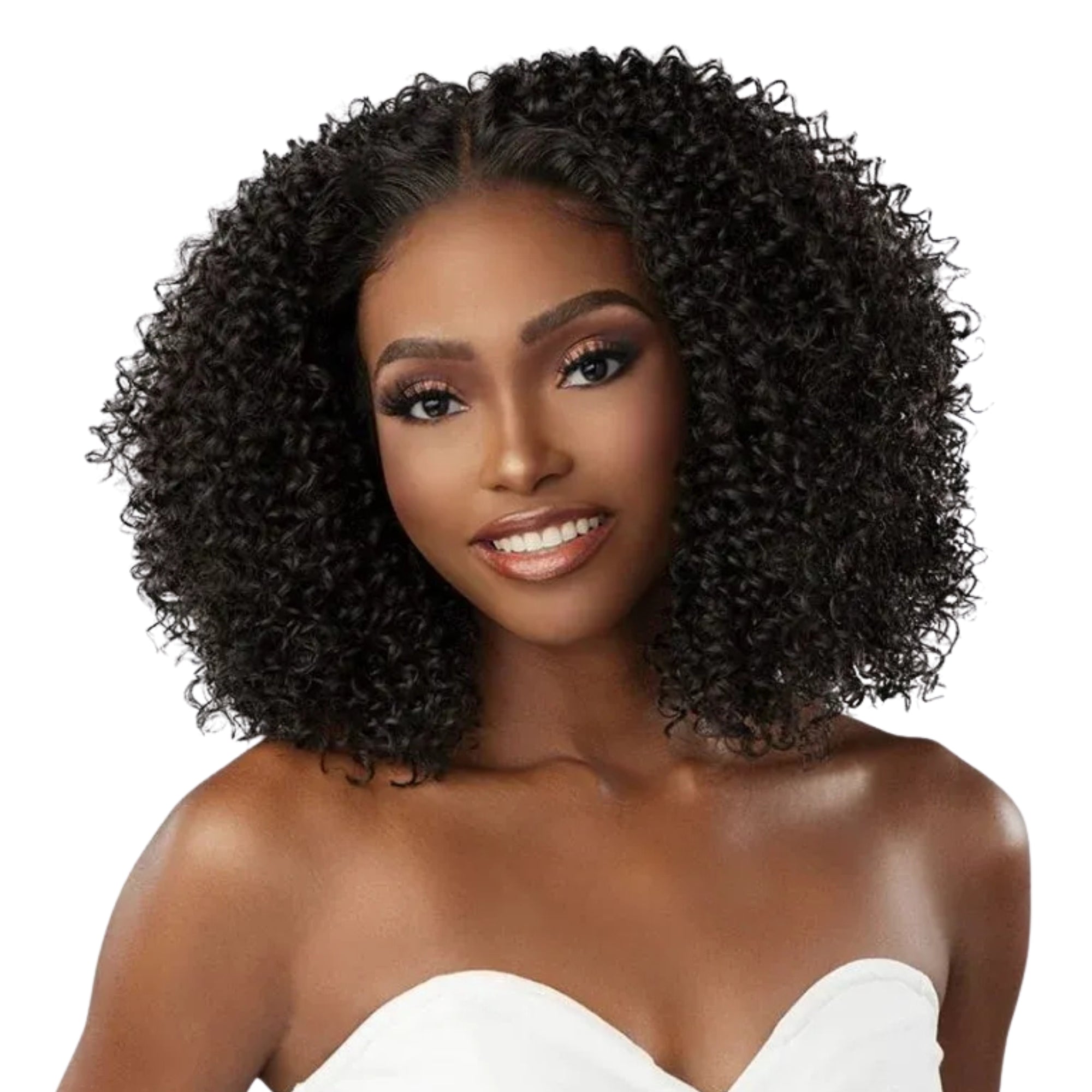 Tight Corkscrew Curl Y-Part Lace Front Wig – 16"
