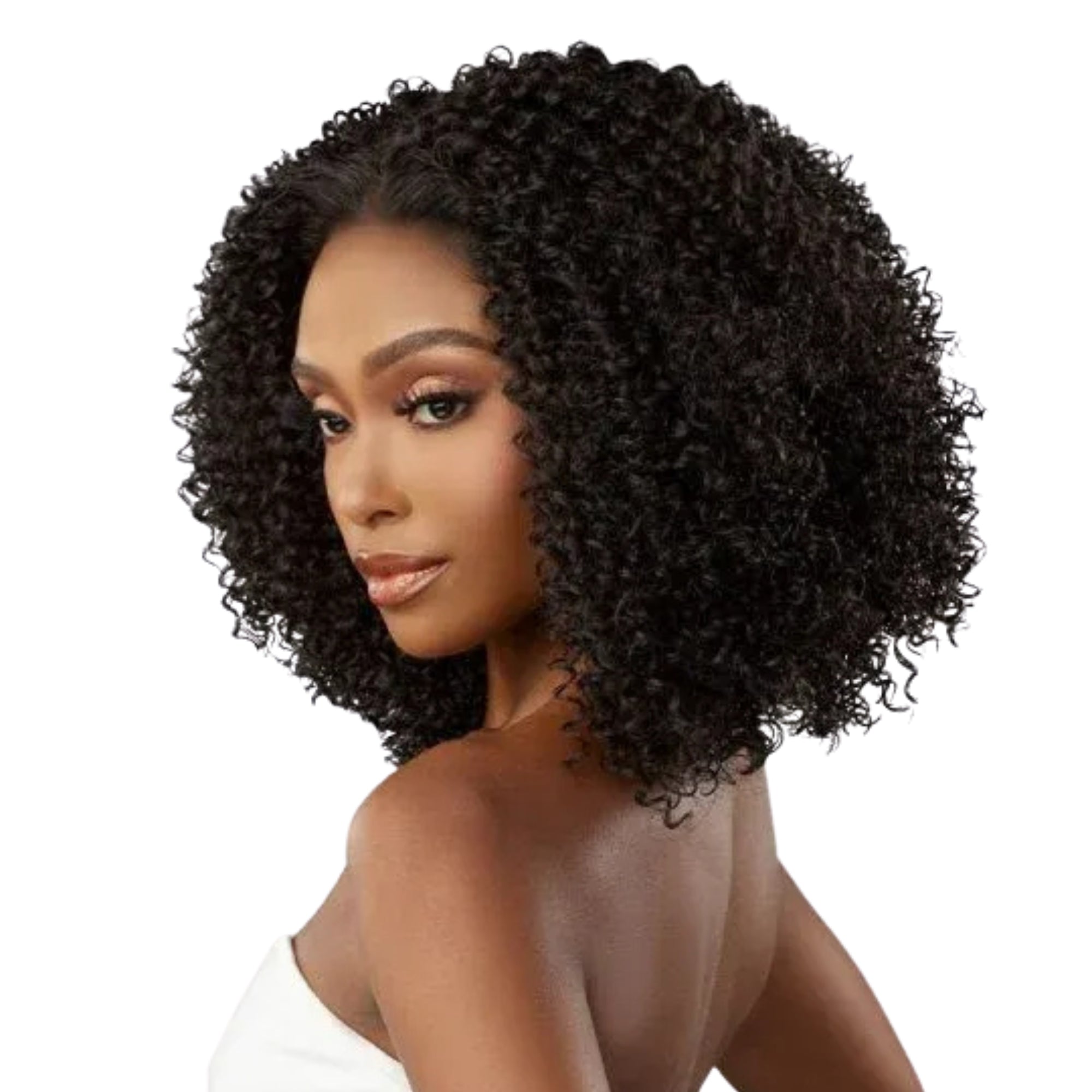 Tight Corkscrew Curl Y-Part Lace Front Wig – 16"