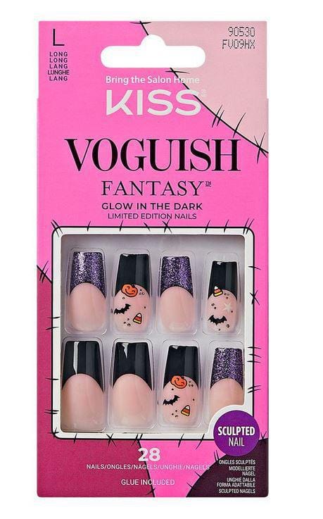 KISS VOGUISH HALLOWEEN GLOW IN THE DARK FANTASY NAILS-LIMITED EDITION