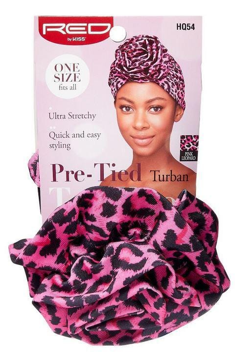 RED BY KISS PRE-TIED TOP KNOT TURBAN