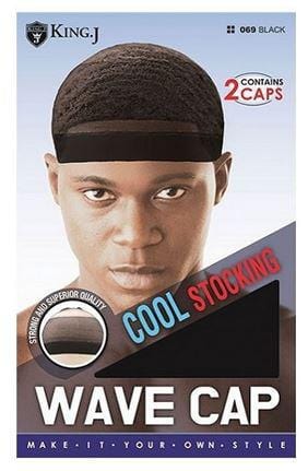KING J COOL STOCKING WAVE CAP-BLACK #069
