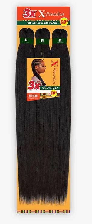 3X X-PRESSION 58" PRE-STRETCHED BRAID HAIR