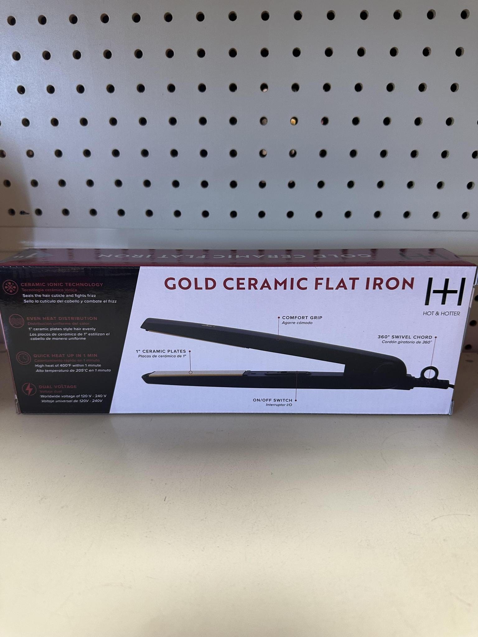 HOT & HOTTER 1" GOLD CERAMIC FLAT IRON