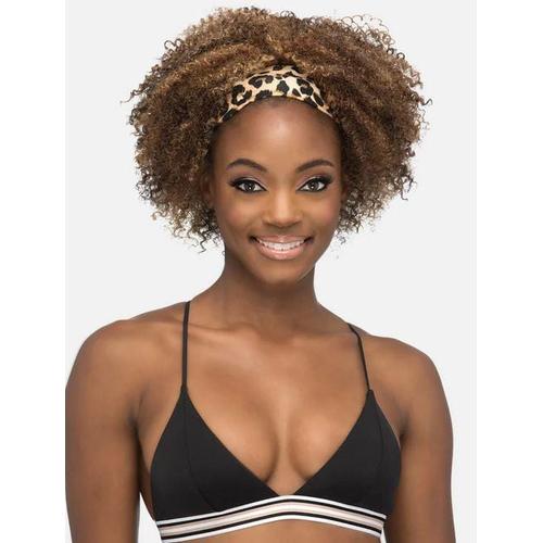VIVICA A. FOX 11″ LAYERED SCREW CURL W/ LEOPARD PRINT HEADBAND HB-FAYE