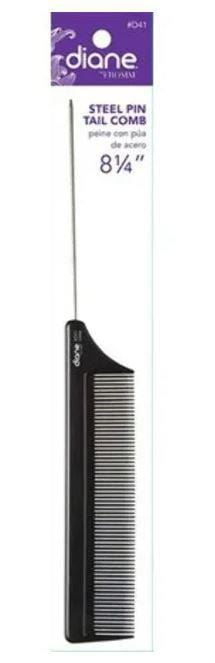 DIANE 8" PIN TAIL COMB BLACK #D41