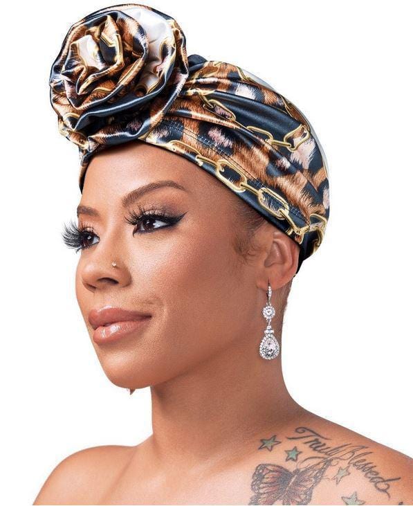 RED BY KISS LUXE SILKY KEYSHIA COLE TOP KNOT TURBAN LUXE BEIGE HQ58