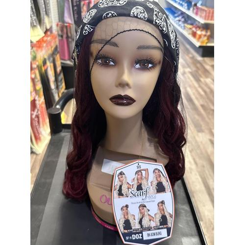 ROYAL IMEX SIS SCARF WIG SF-H DOZ BK-SOM BURG