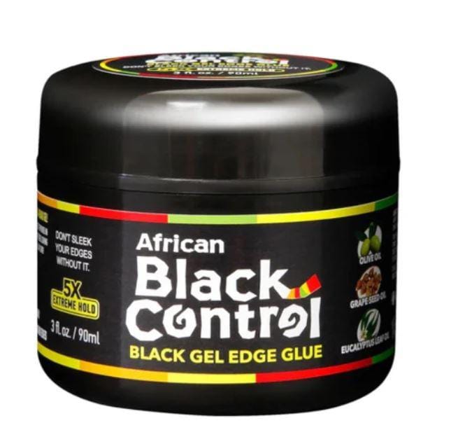 African Black Control Black Gel Edge Glue 3 oz - 5X Extreme Hold