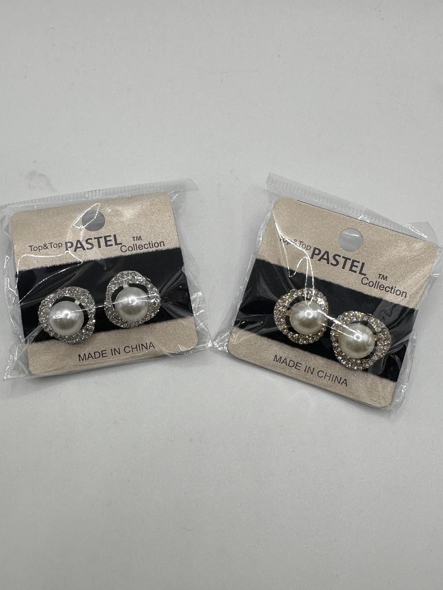 TOP & TOP PASTEL COLLECTION PEARL & CUBIC ZIRCONIA EARRINGS (1 PAIR)