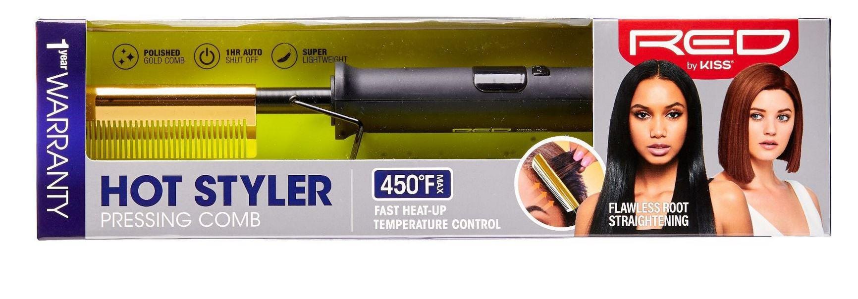 RED BY KISS HOT STYLER PRESSING COMB #HC01