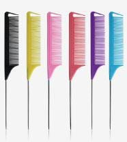 EDEN BULK PIN TAIL COMB (1 METAL HANDLE W/SECTION HOOK TIP)- ASST COLORS