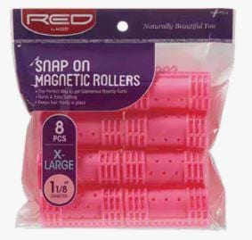 RED BY KISS SNAP ON MAGNETIC ROLLERS