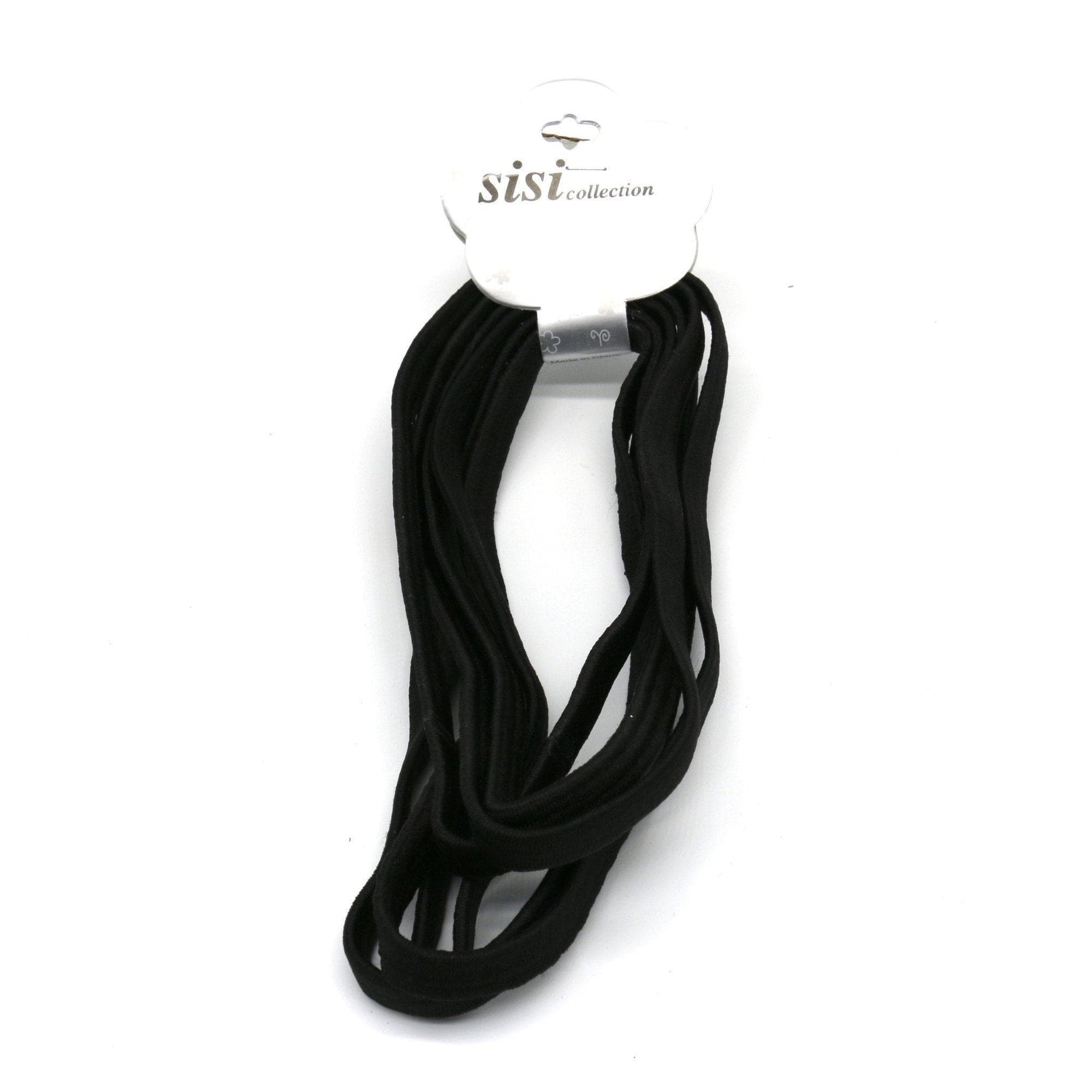 SISI NY COLLECTION THICK ELASTIC RUBBER BAND #BLK EHW-157 (6)