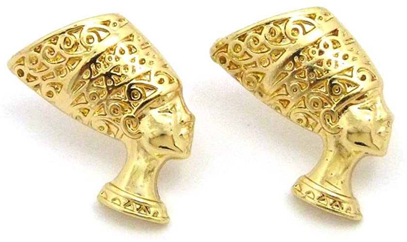 PASTEL COLLECTION QUEEN NEFERTITI EARRINGS BLK/BRN/TAN #EME0917