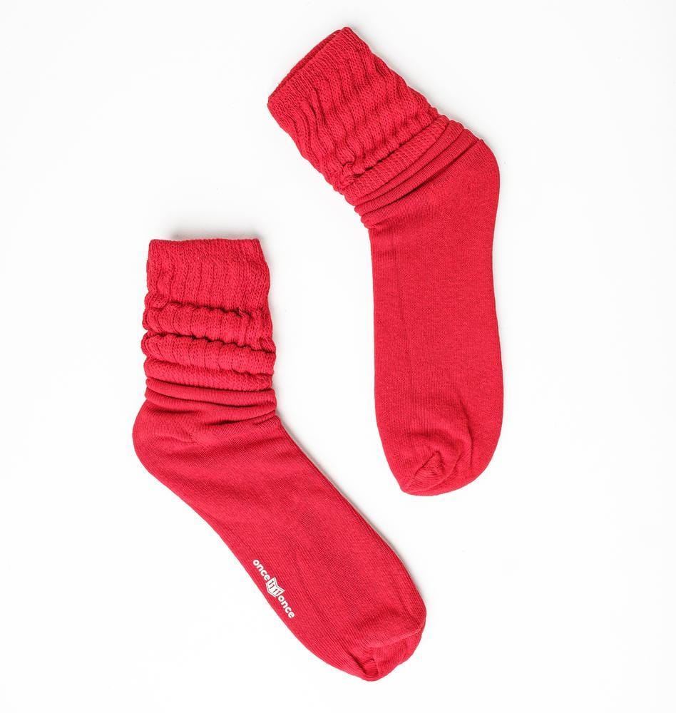 SLOUCH SOCKS #17512--RED