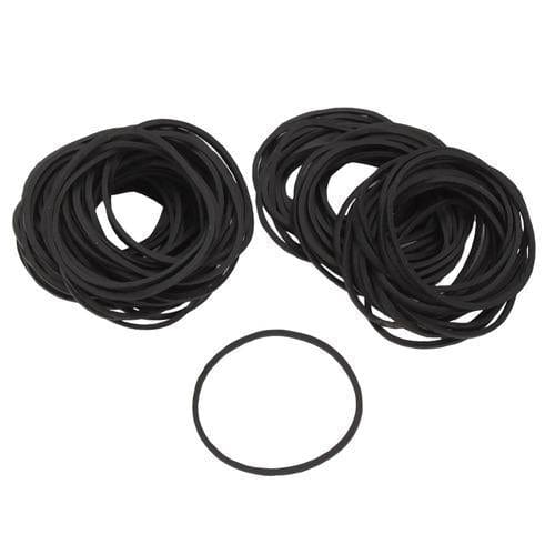 STYLIAN THIN BLACK RUBBER NYLON PONYTAIL HOLDER #61112-2