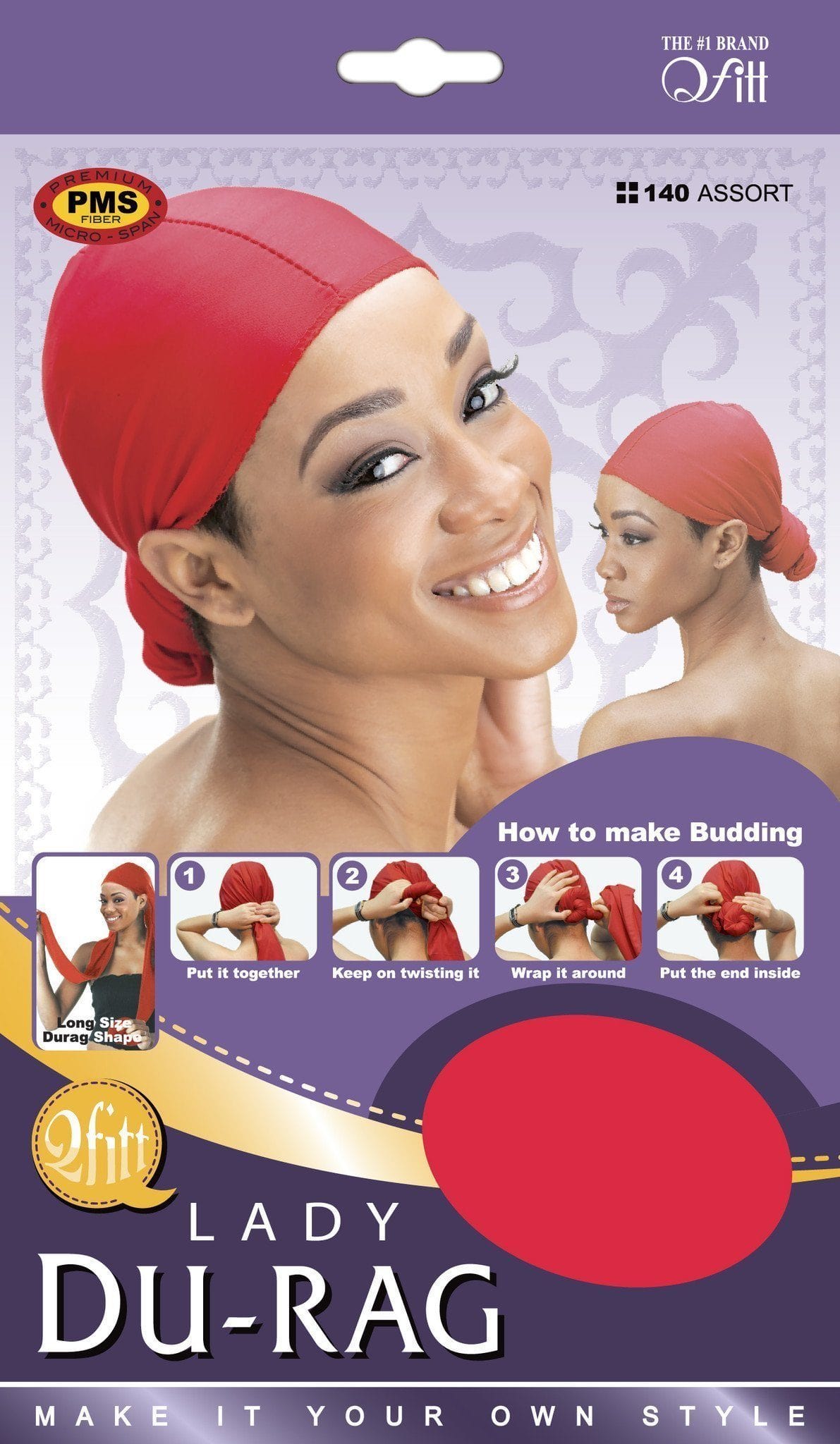 QFITT LADY DURAG LONG ASSORT #140