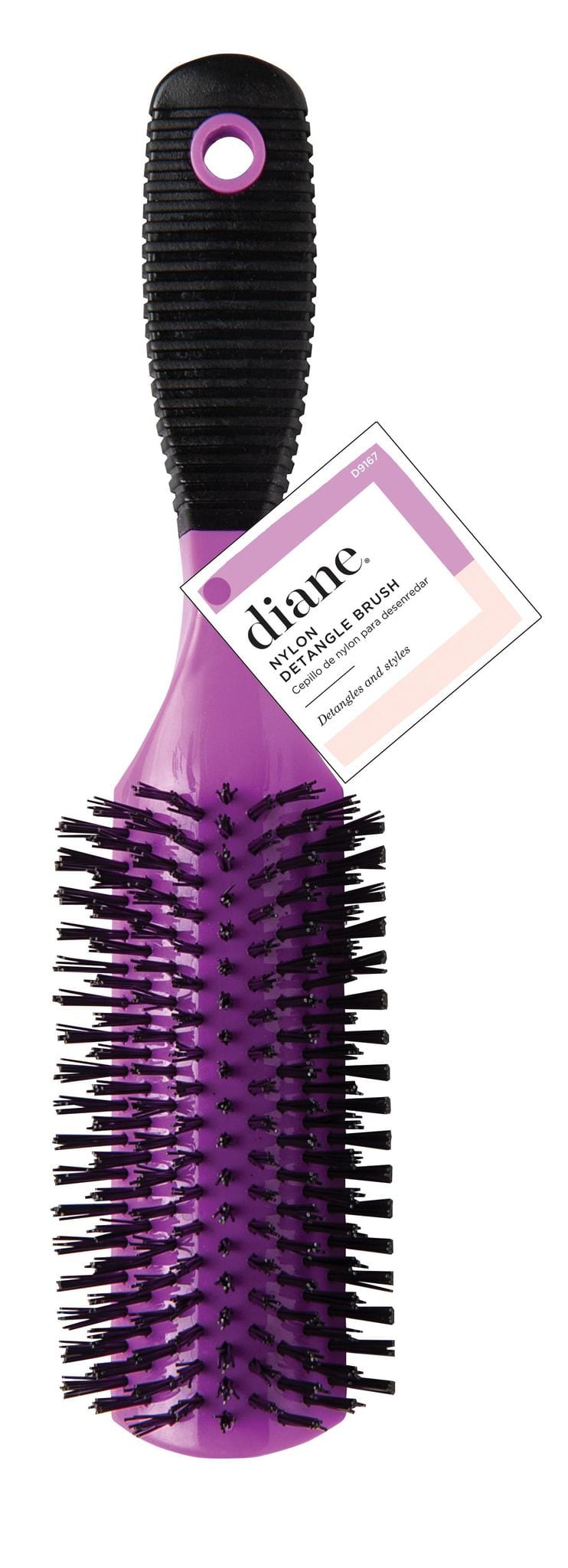 DIANE RUBBER GRIP NYLON DETANGLE BRUSH #D9167